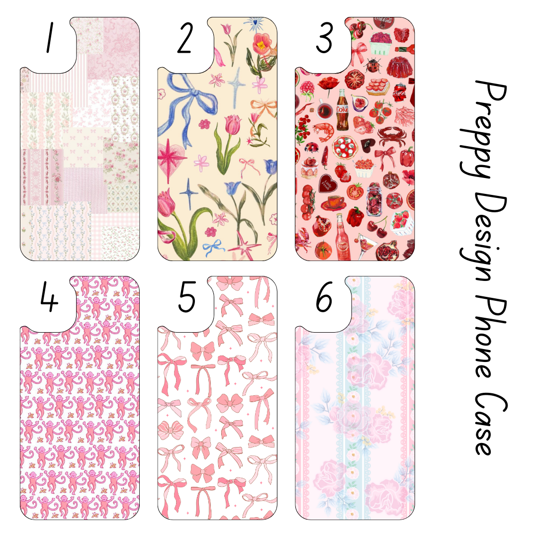 Preppy aesthetic pressed phone case *6OPTIONS *15SIZES