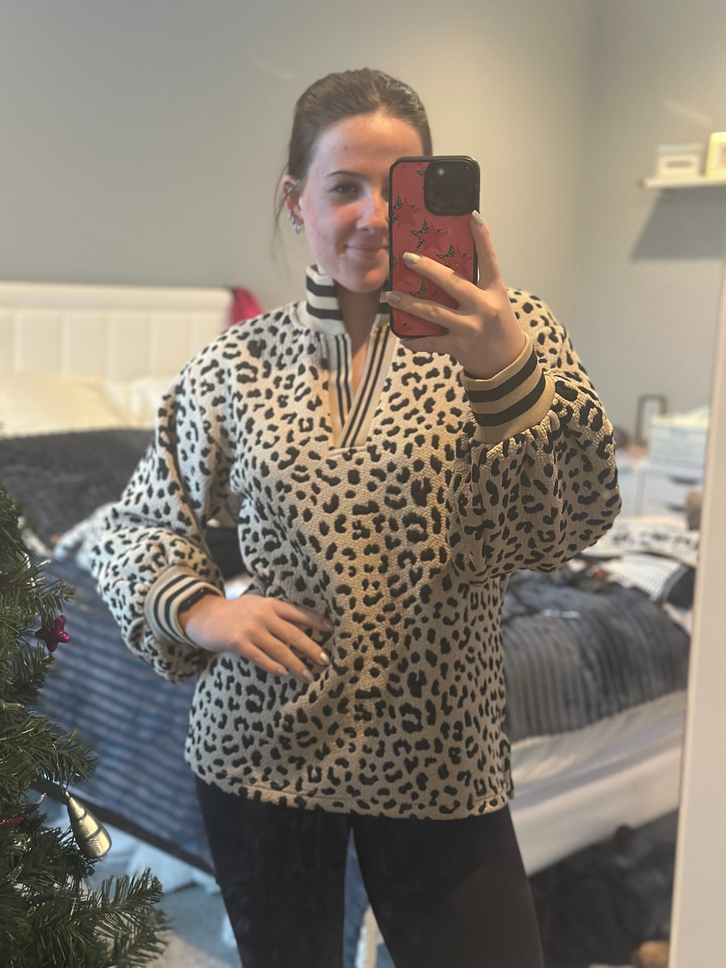 Textured Leopard Top