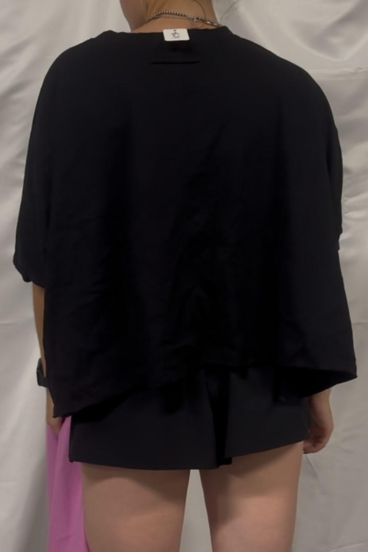 cotton oversized round neck box tee