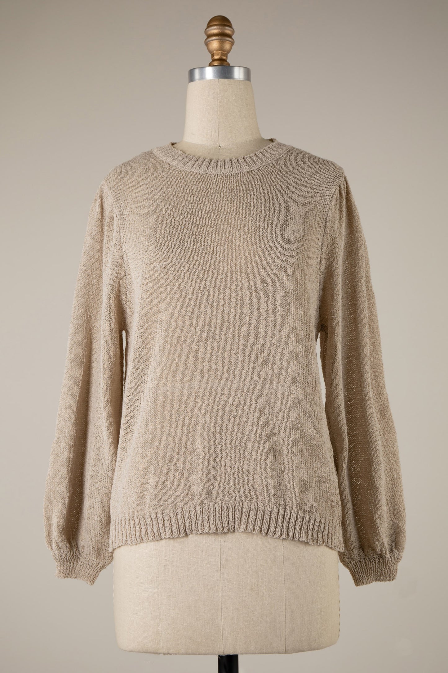 Lightweight Mock Neck Sweater : Beige