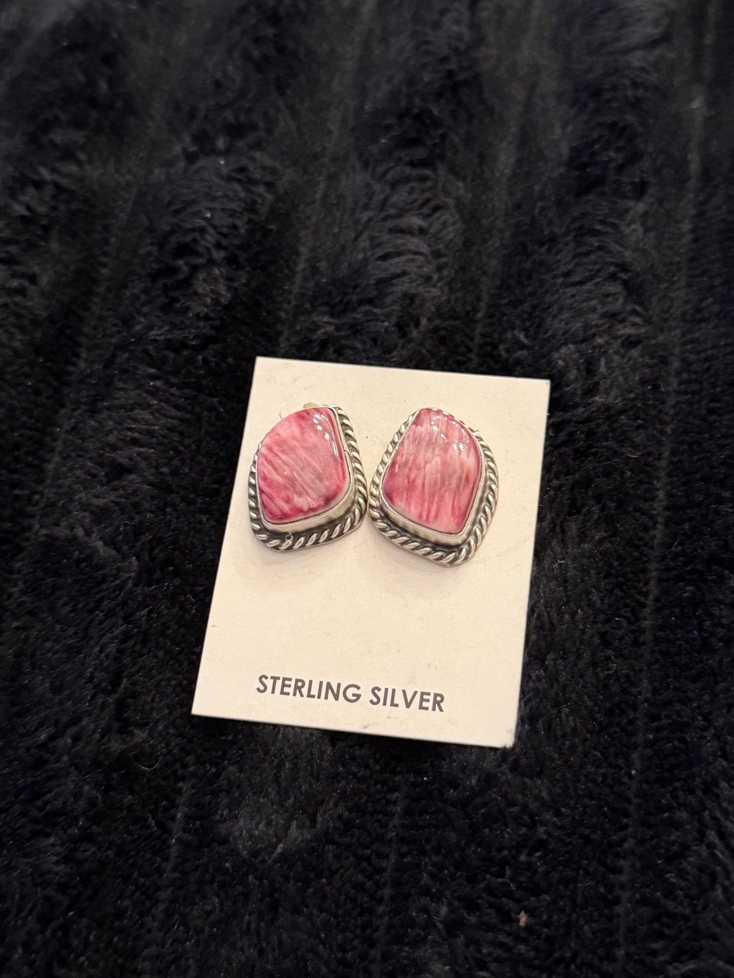 Navajo Handmade Purple Spiny Earrings - Chassity Belone