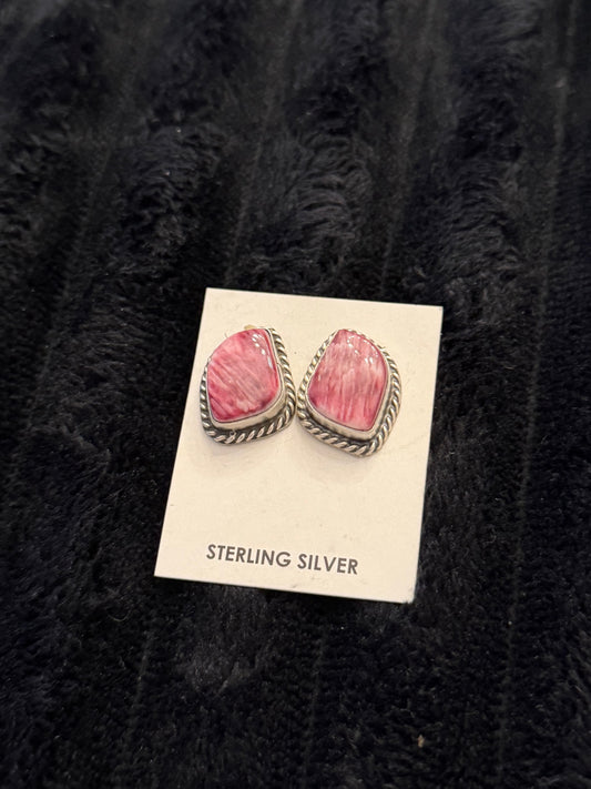 Navajo Handmade Purple Spiny Earrings - Chassity Belone