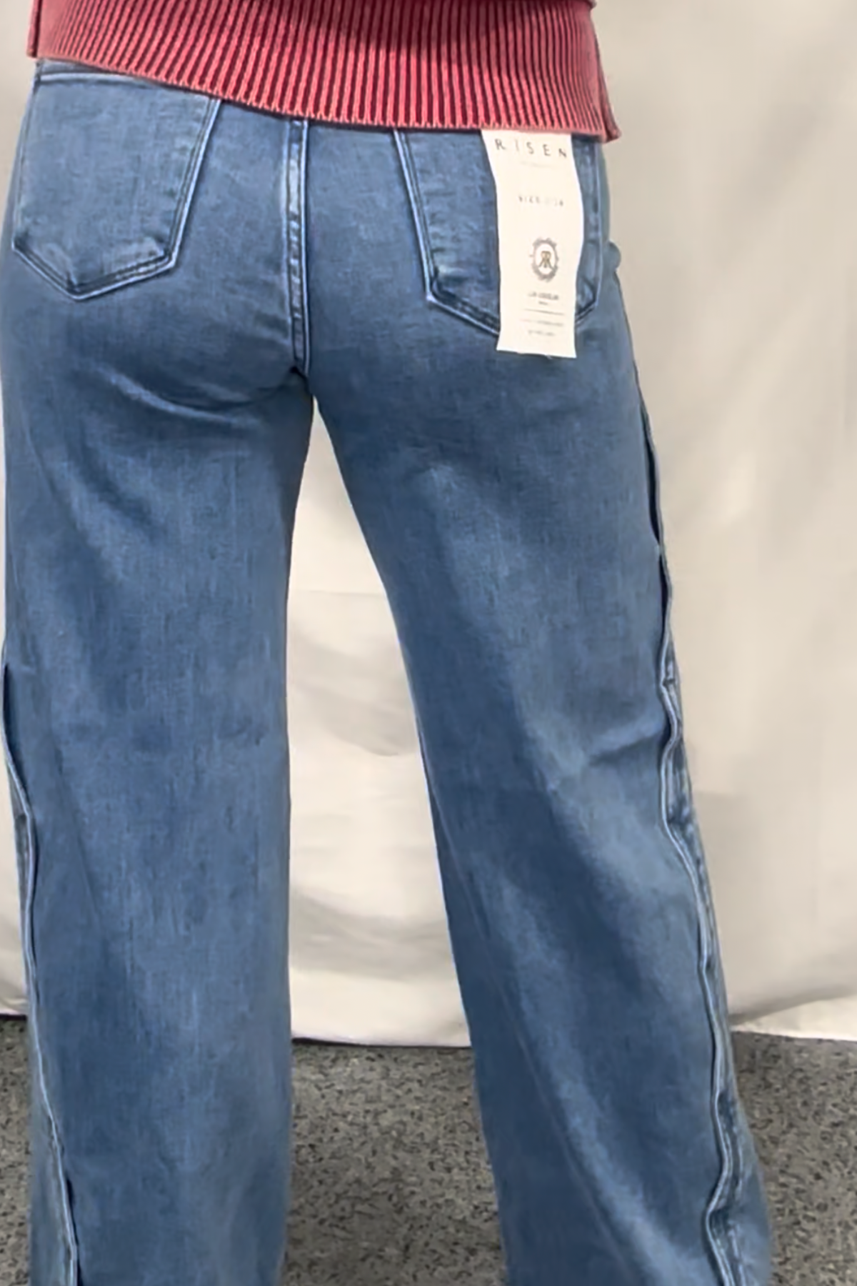 High Rise Wide Leg With Scalloped Edge Detail