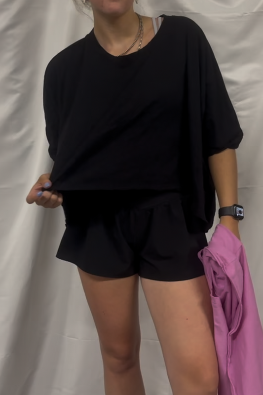 cotton oversized round neck box tee