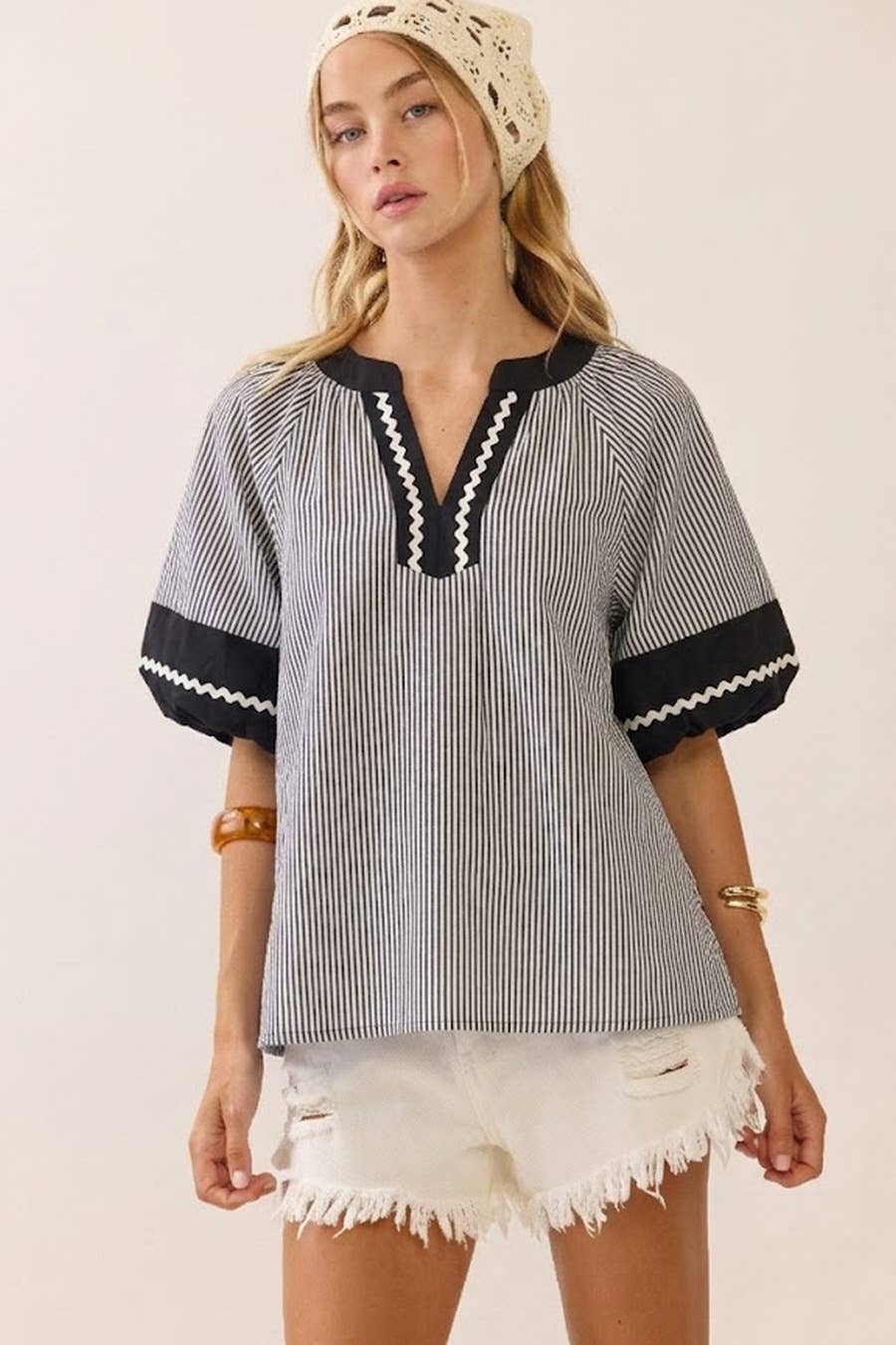 Striped Woven Blouse