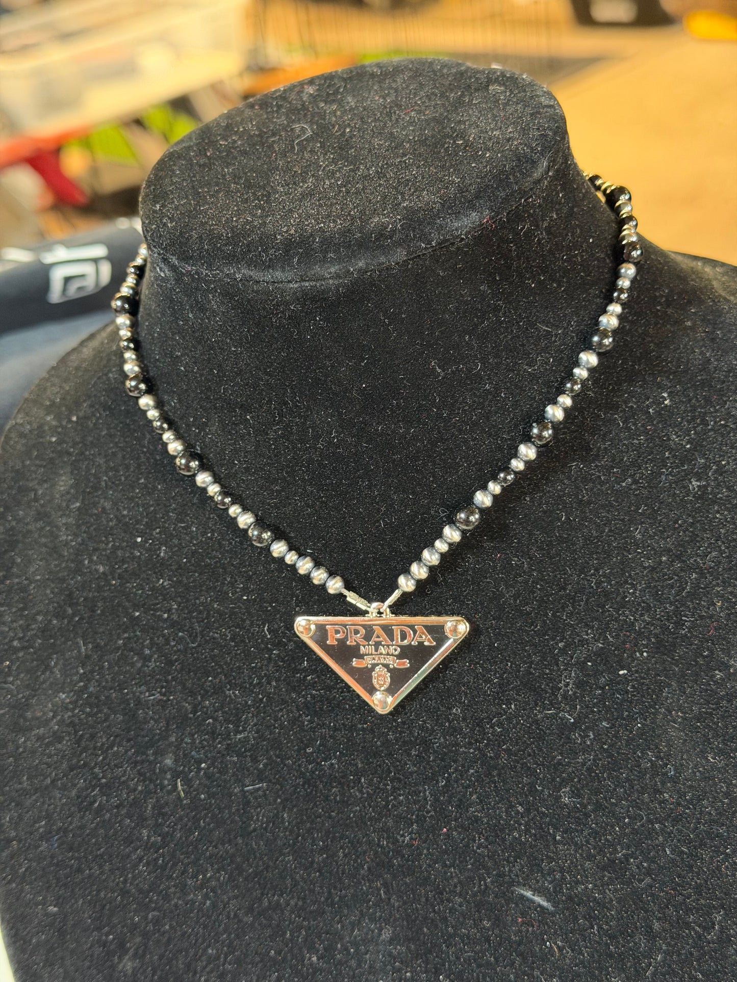Black onyx x PRADA necklace