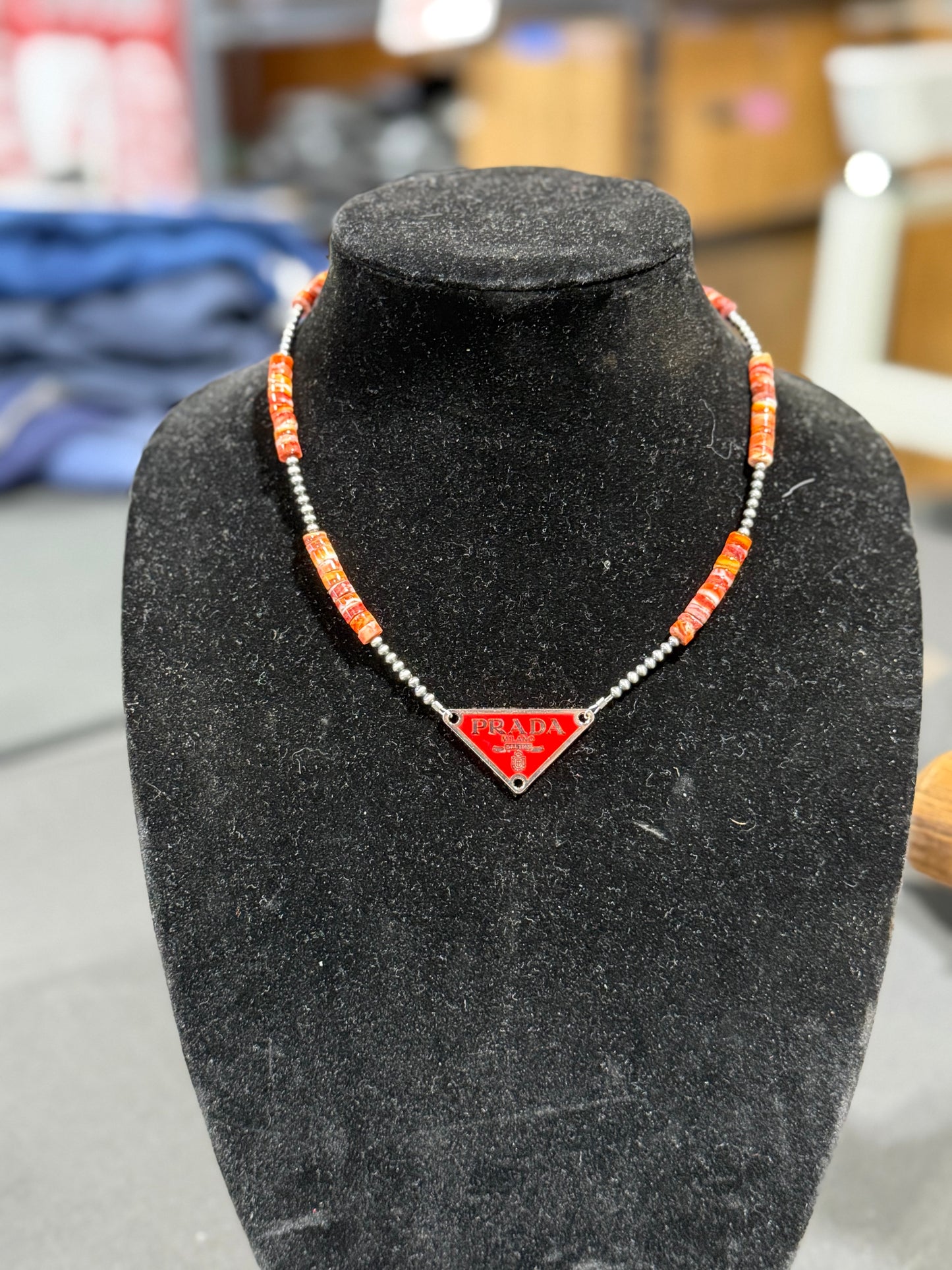 red spiny  x PRADA necklace