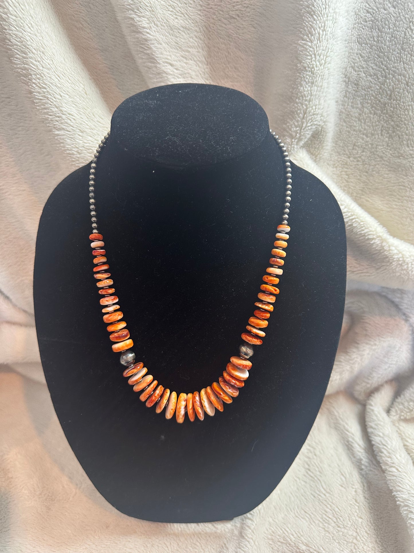 8-18mm orange spiny graduated necklace