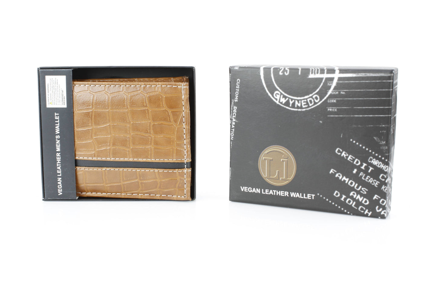 Crocodile Embossed Vegan Wallet with Solid Band VL 904