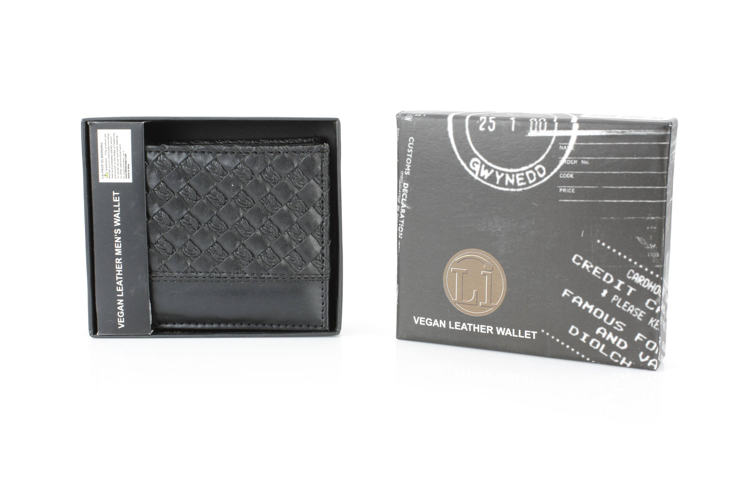Vegan Woven Pattern Wallet with Solid Band VL 903