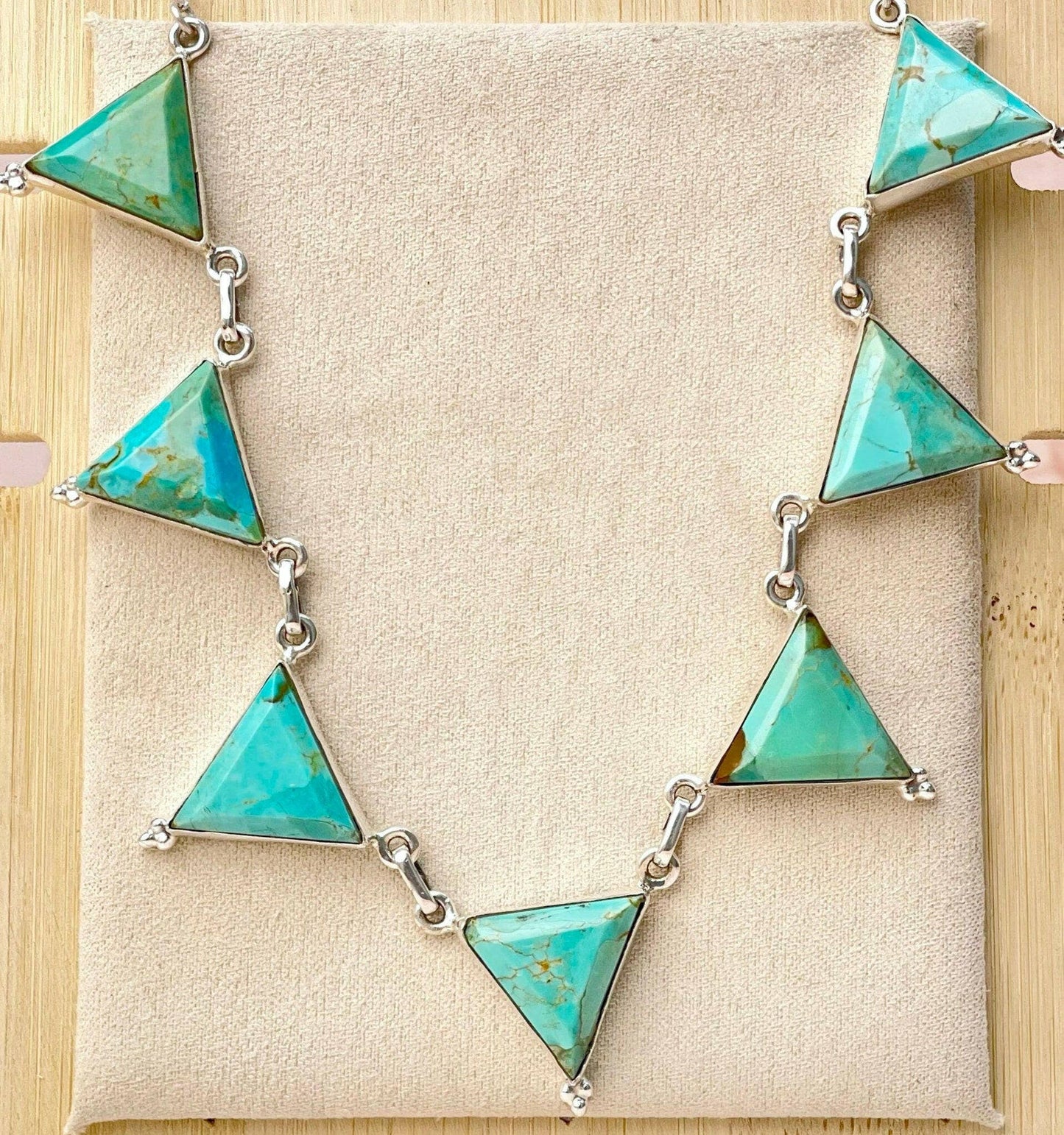 Turquoise Triangle Cluster Necklace