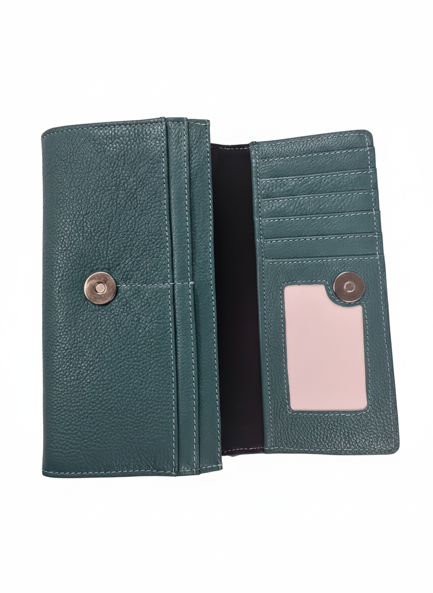 Turquoise Leather Wallet Floral Filigree ABLW 18-25202