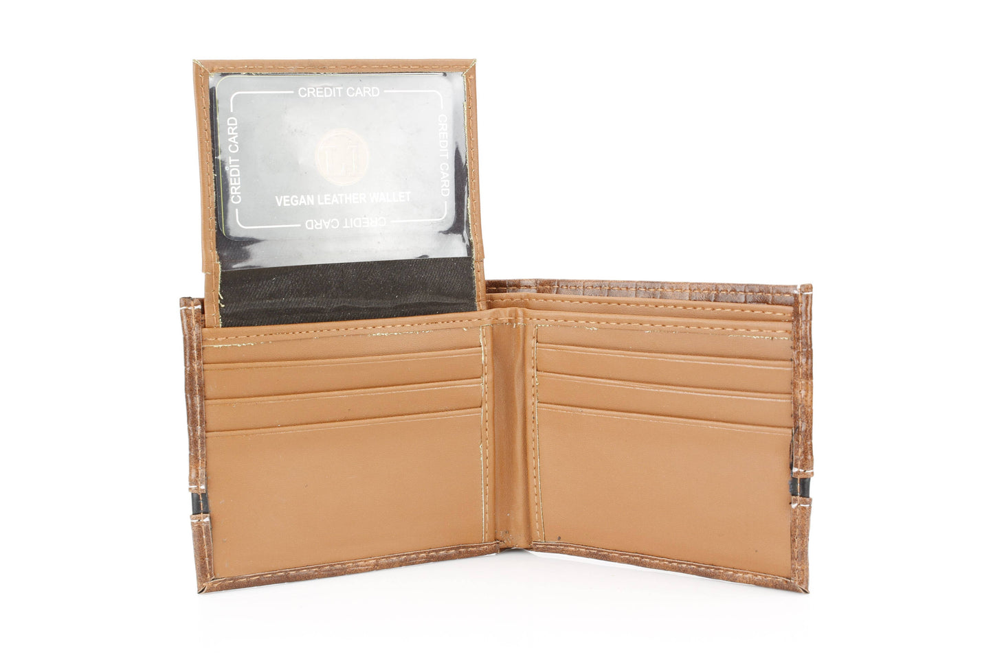 Vegan Bifold Wallet with Basket Weave Pattern VL 905