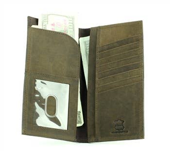 Gator Print Pebbled Grain Water Buffalo Rodeo Wallet 1726