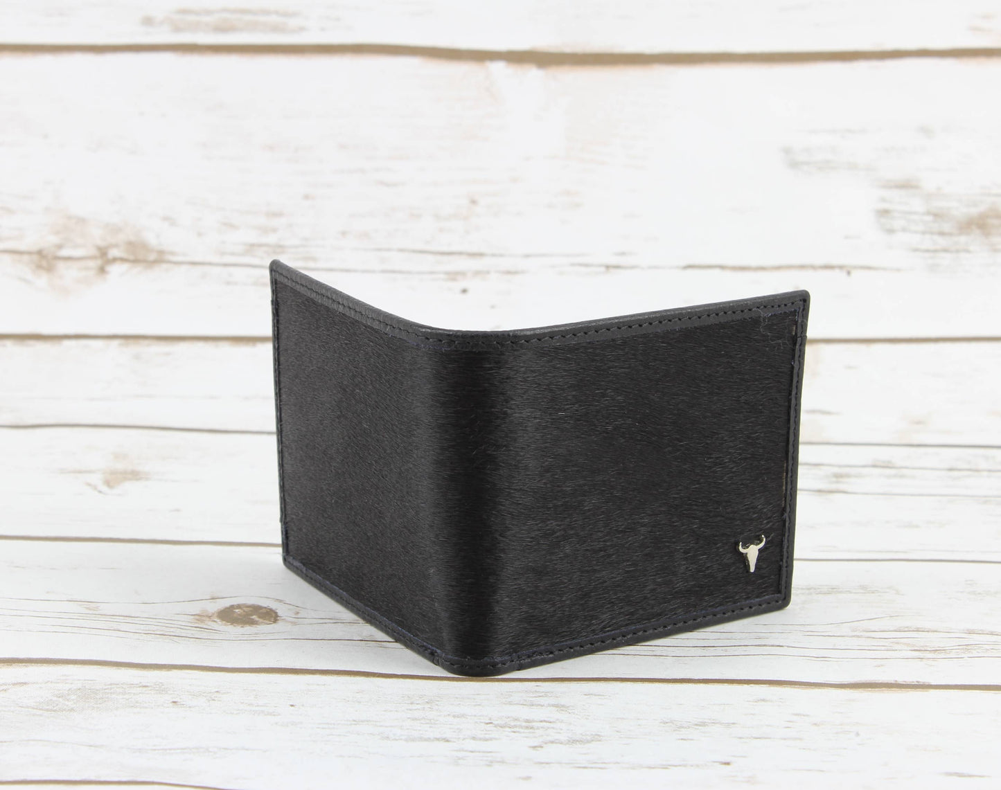 Hair On Hide Men's Wallet In Black AB W01 Black