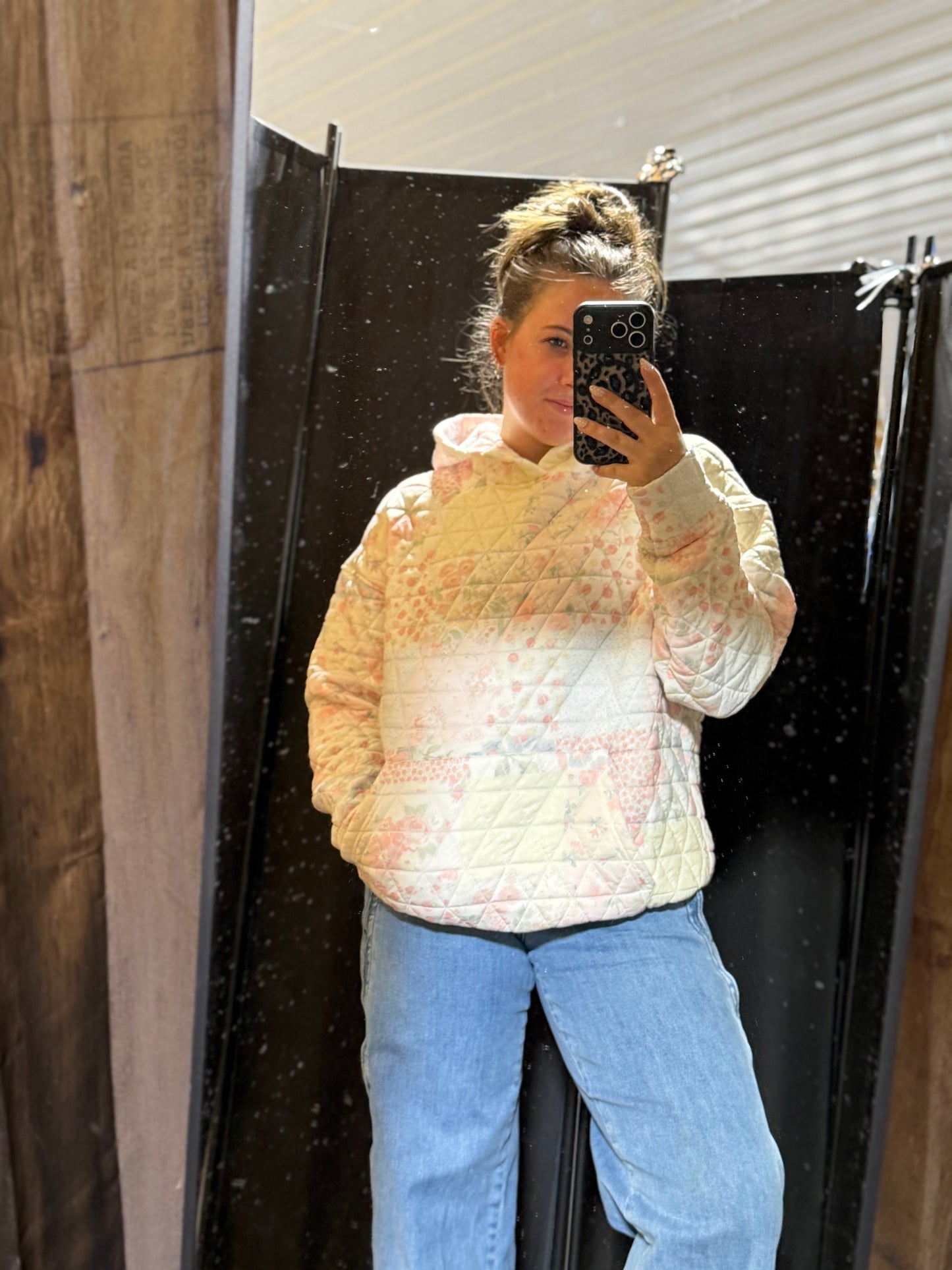 Floral textured oversized Hoodie