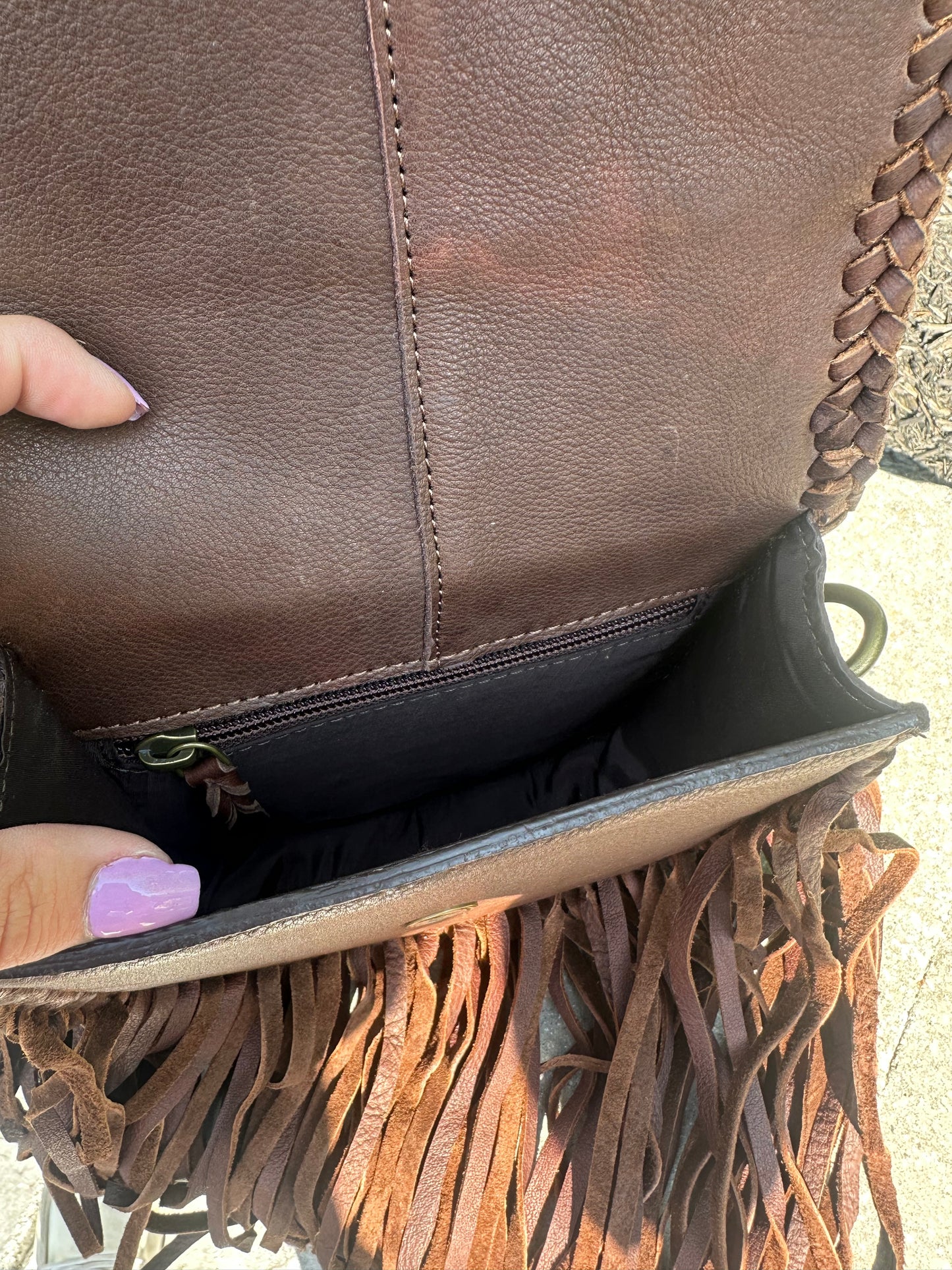 turquoise detail small leather purse