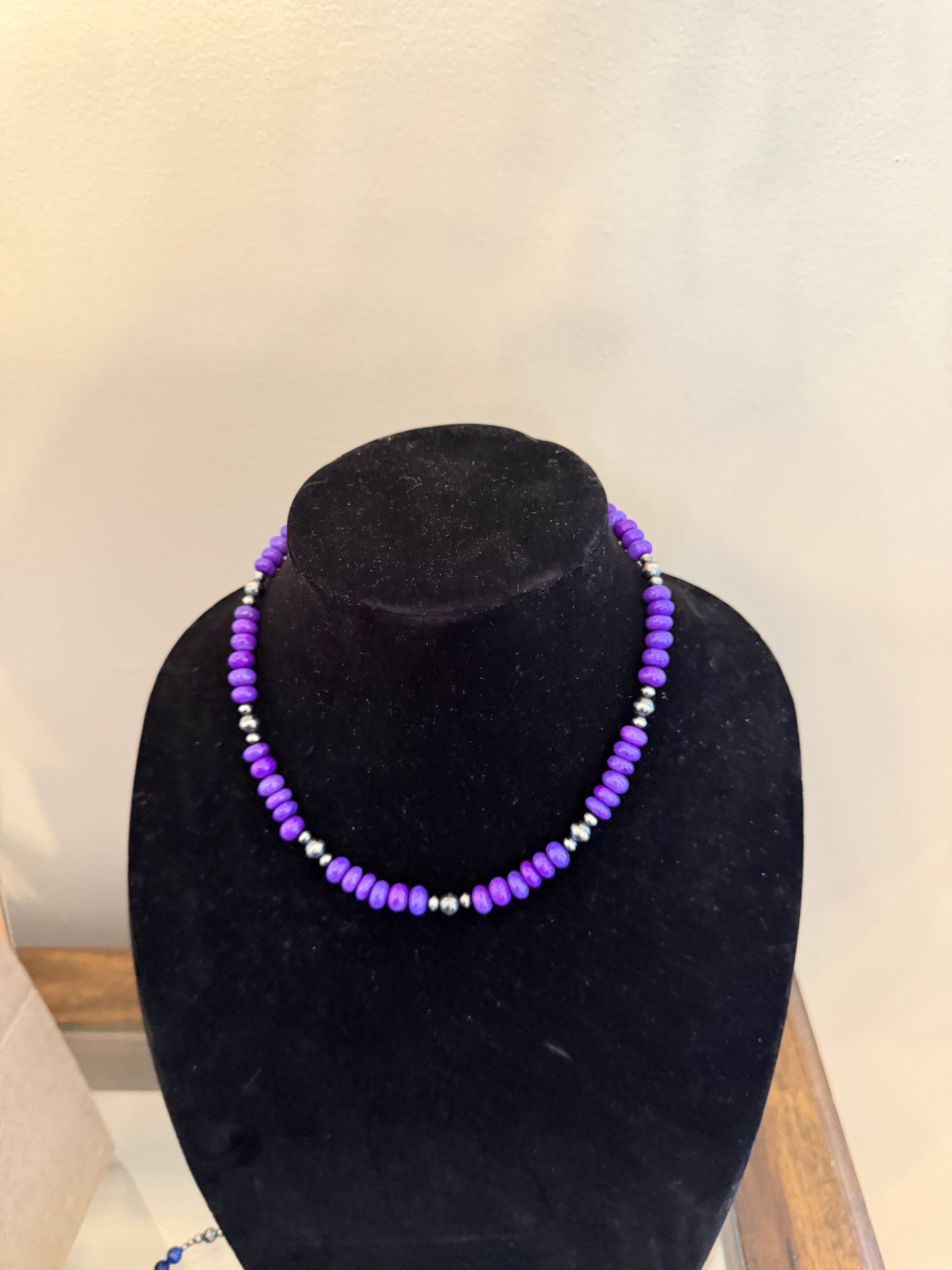 Purple opal x 4-6mm pearl necklace