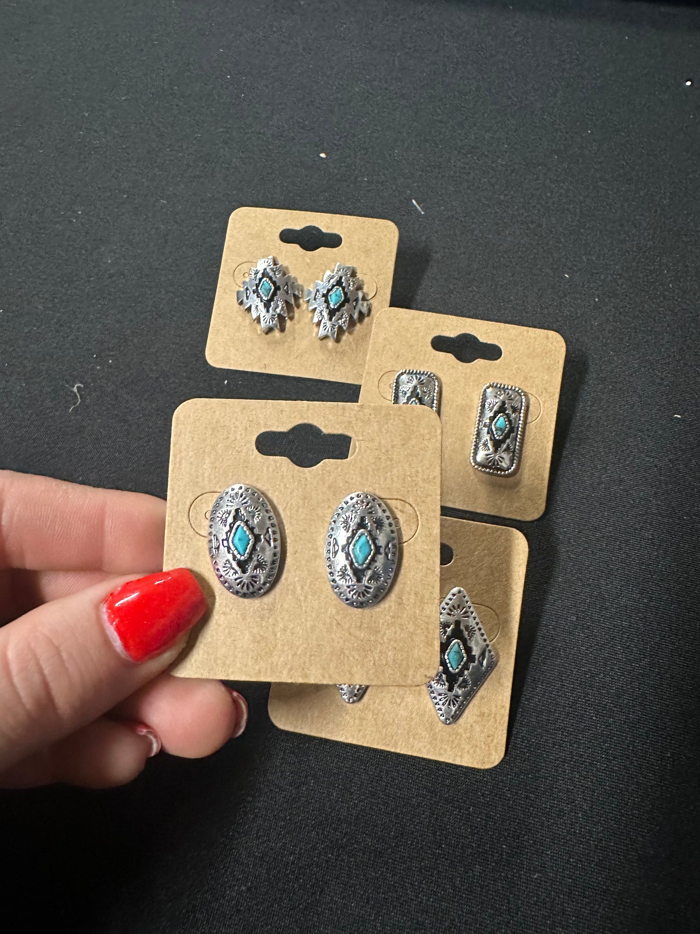 Western Aztec stud earrings