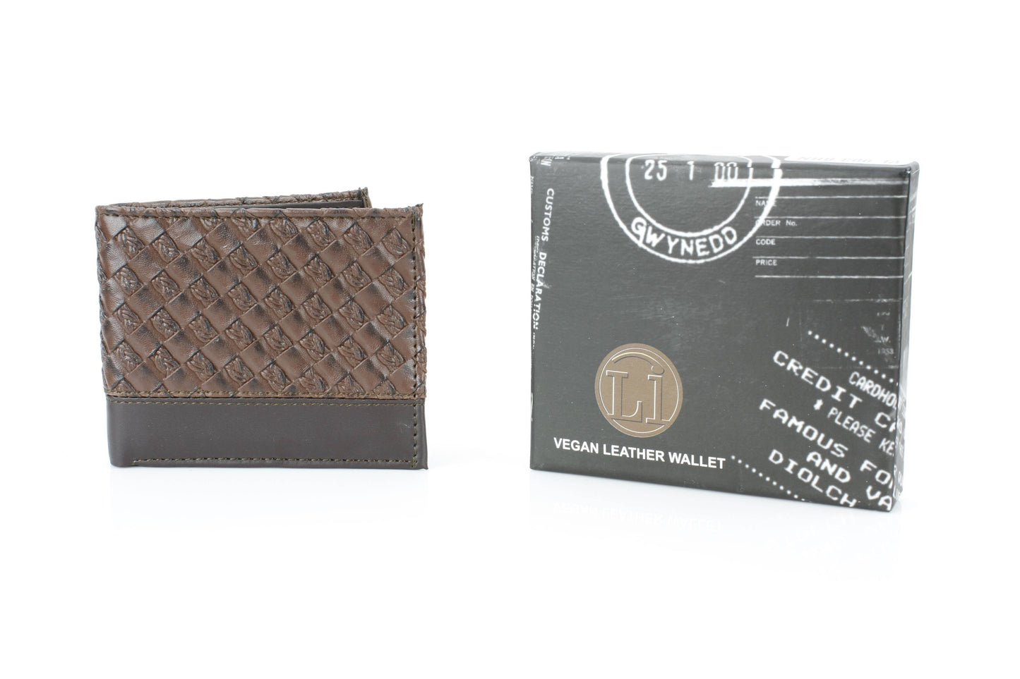 Vegan Woven Pattern Wallet with Solid Band VL 903