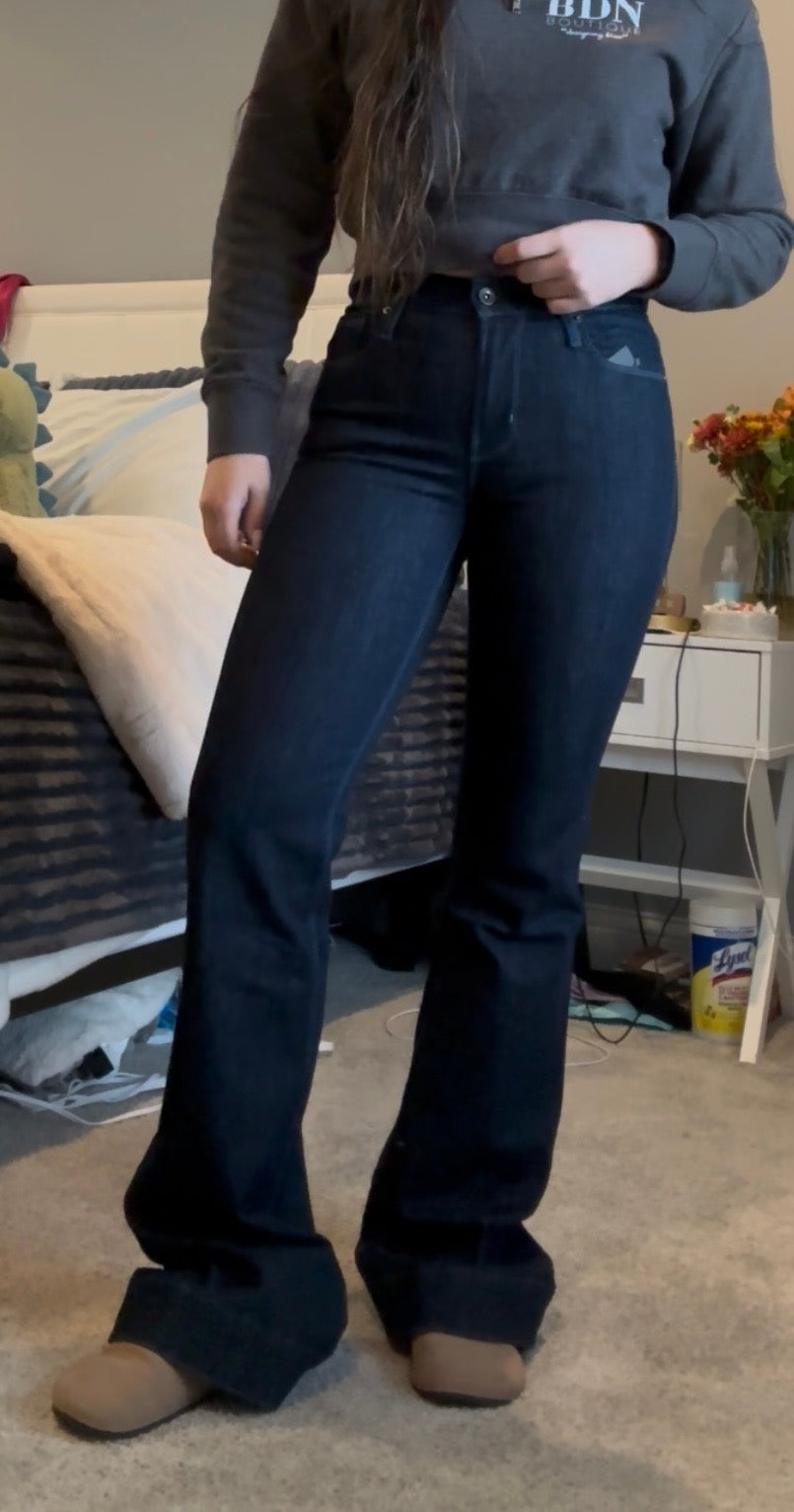 BELLA : Trouser Flare (Midnight) Dusk Blue Haala Denim