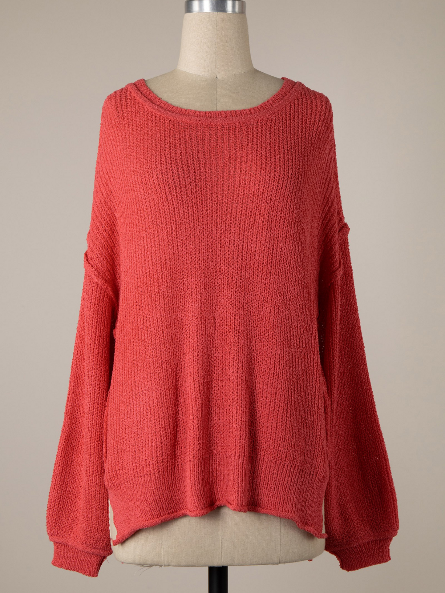 Lightweight Oversized Knit Sweater : Pink