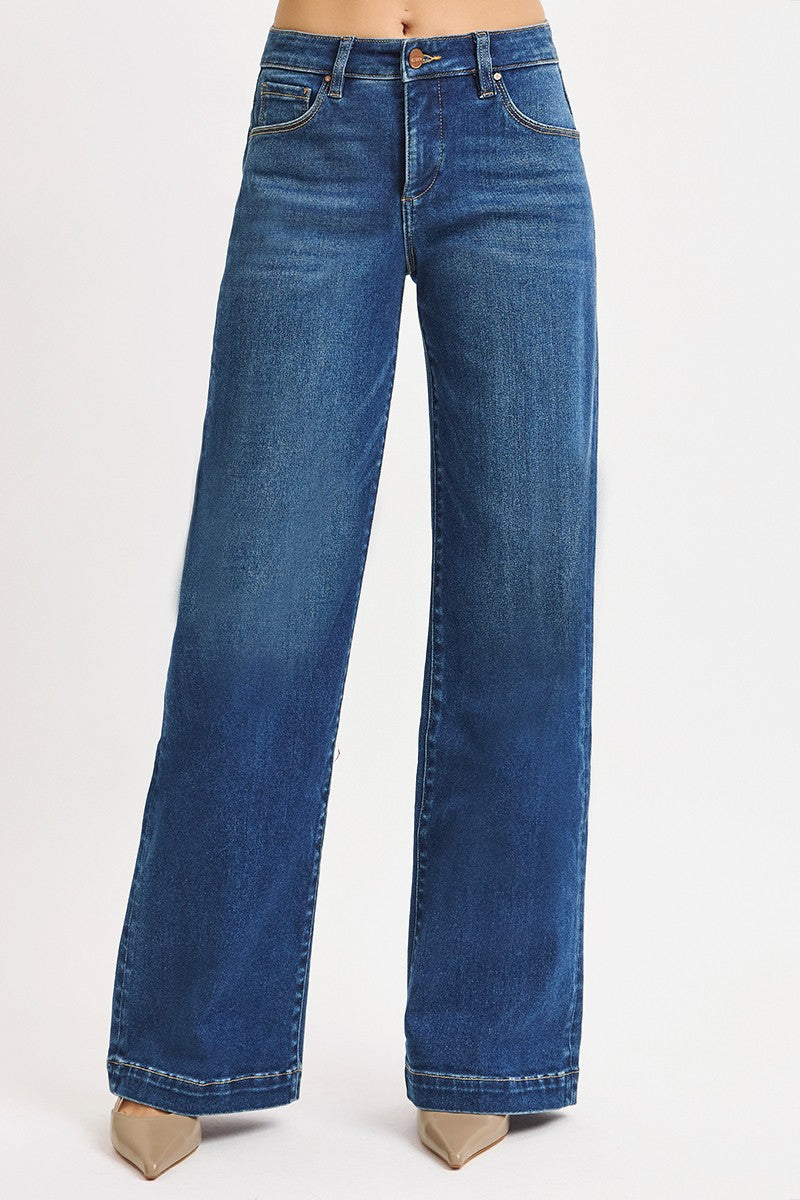 Tummy Control Mid Rise Wide Iron Press Line Detail *Risen