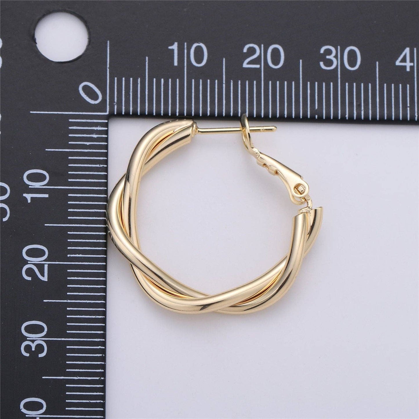 Dainty Gold Hoop Earring- Twisted Hoop Earring - Thin Earrin