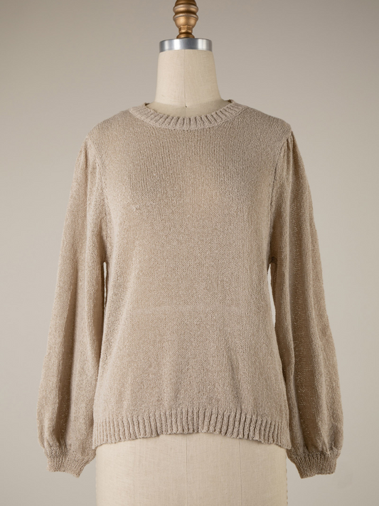 Lightweight Mock Neck Sweater : Beige