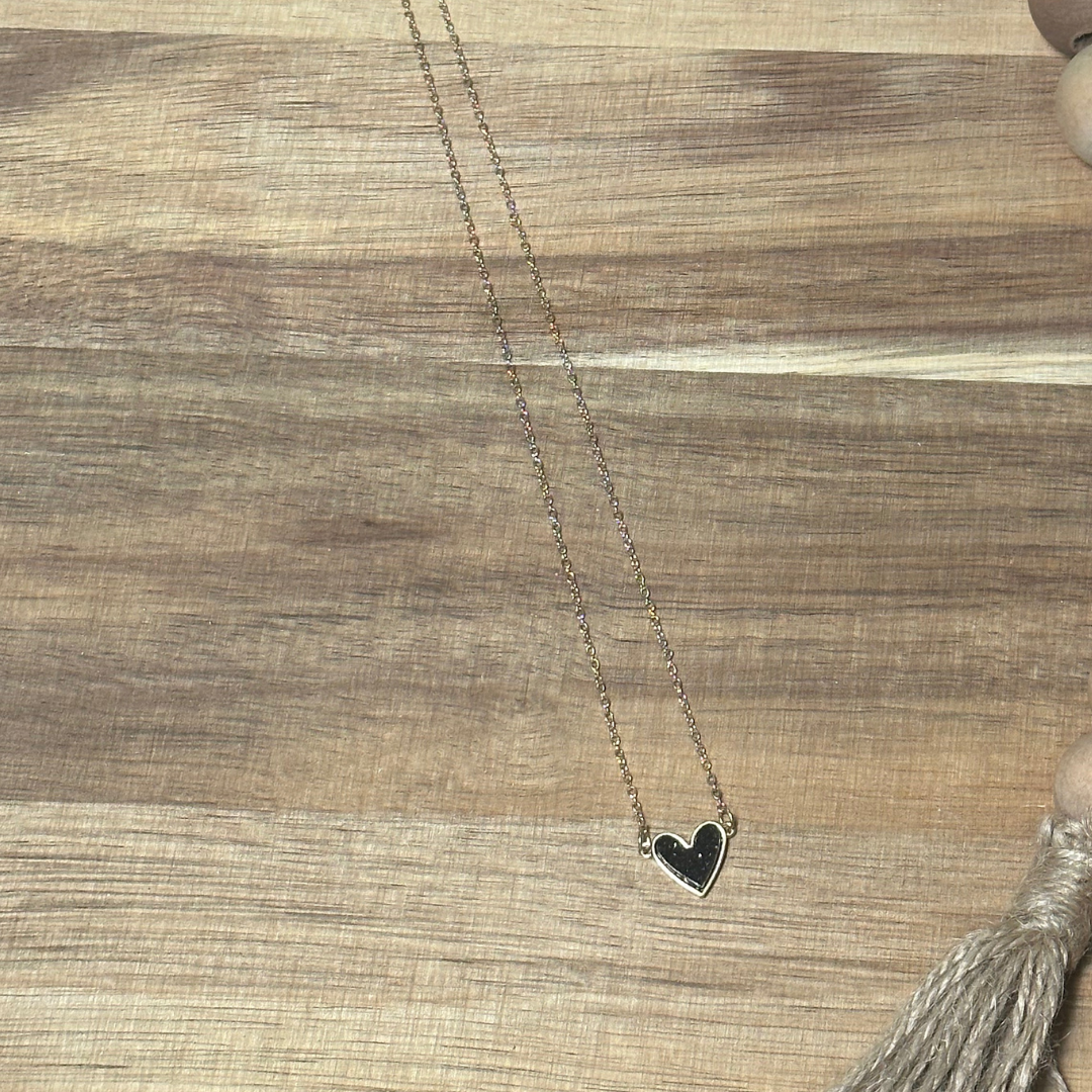 Heart Druzy Stone Necklace