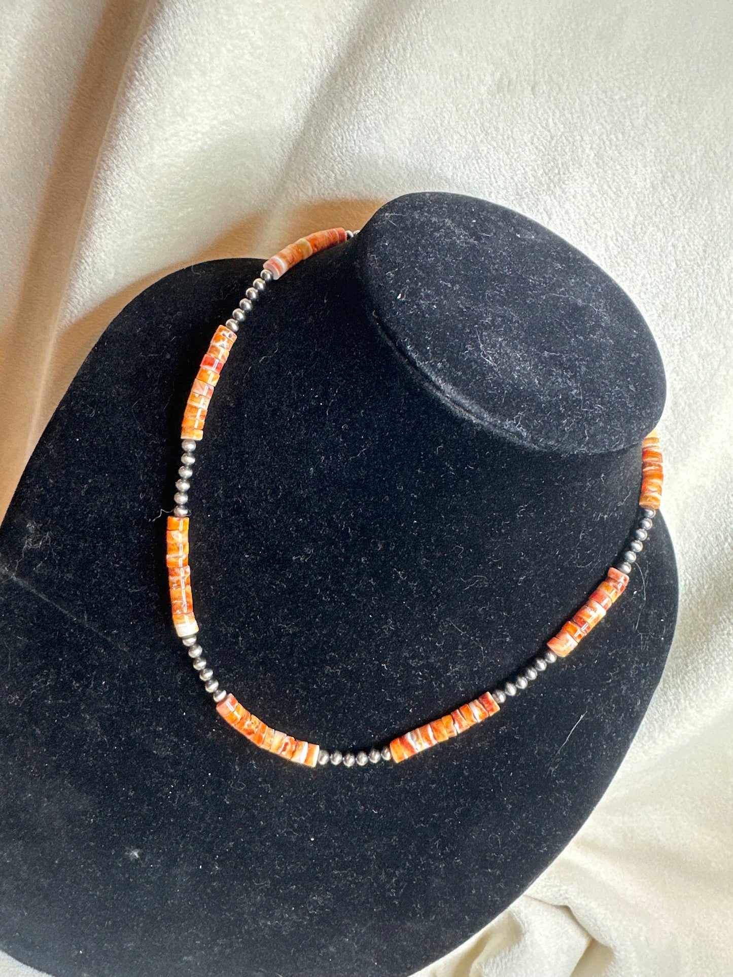 4mm x orange spiny necklace