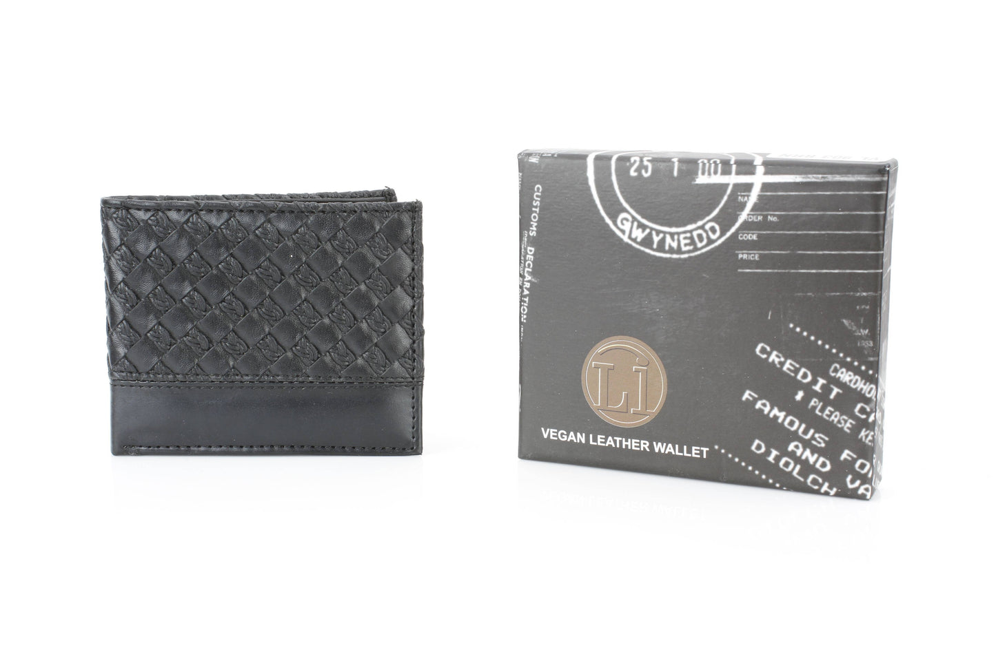 Vegan Woven Pattern Wallet with Solid Band VL 903