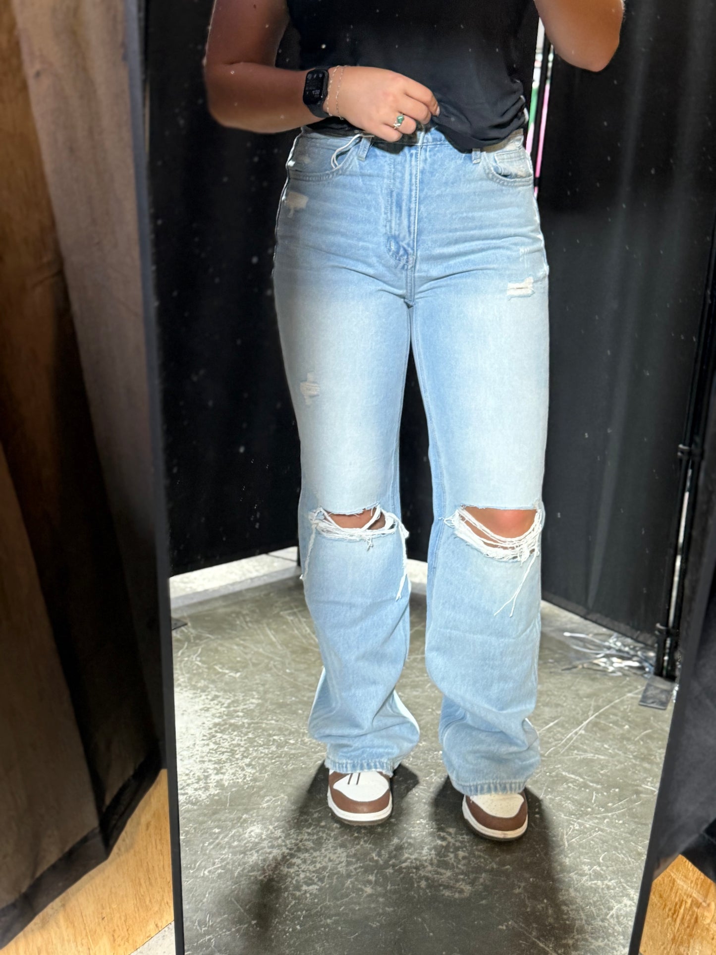90'S VINTAGE SUPER HIGH RISE FLARE JEANS T5346