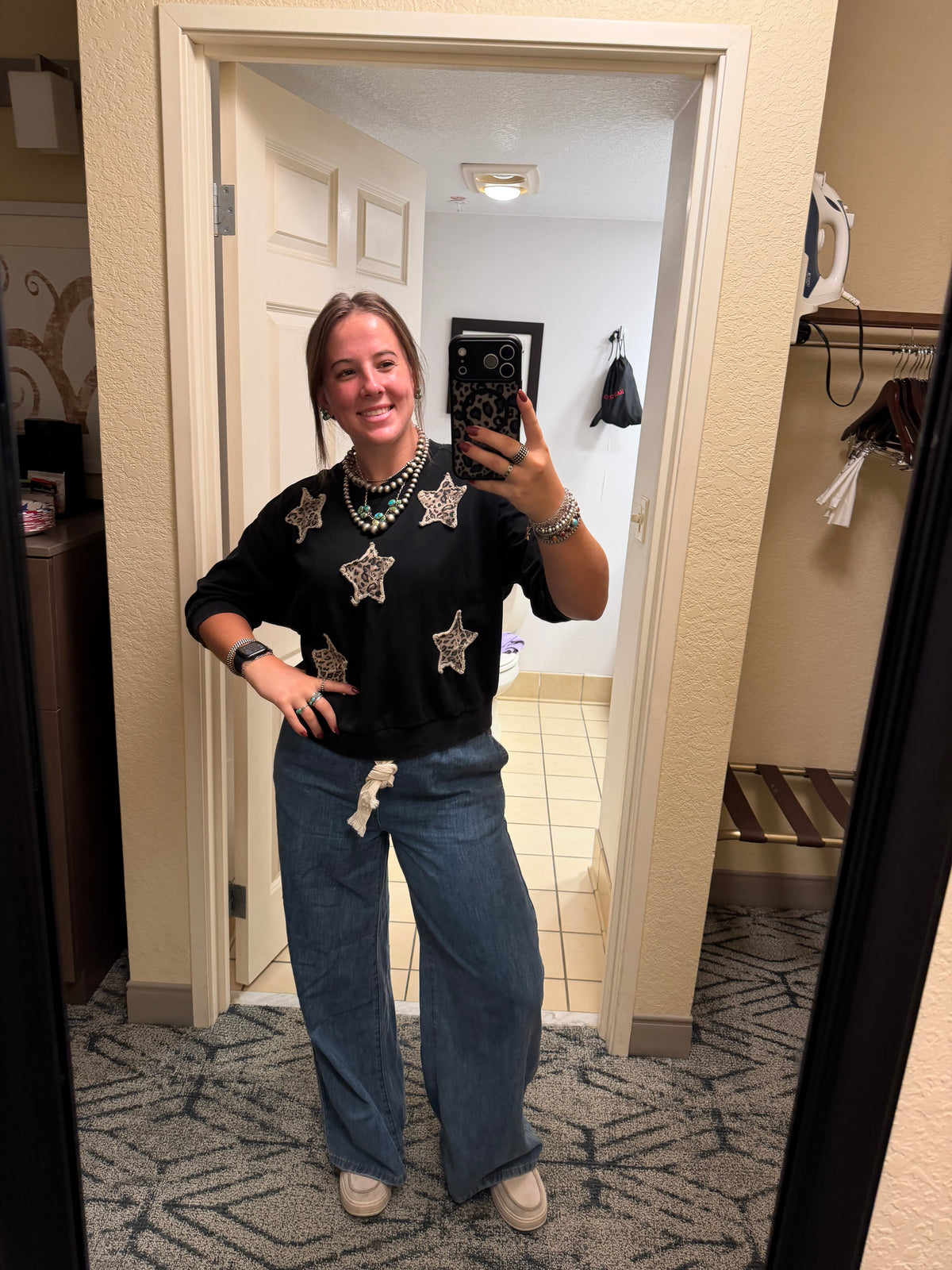 Drawstring Waistband Denim Pants