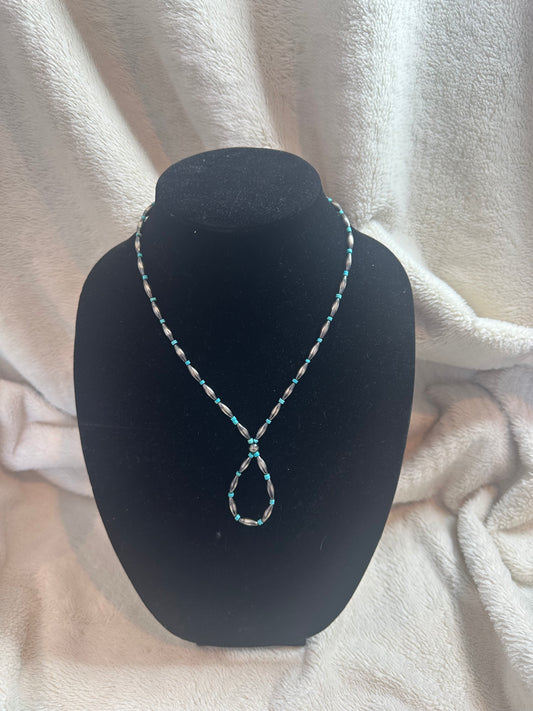 navajo style torpedo lasso necklace x turquoise spacers