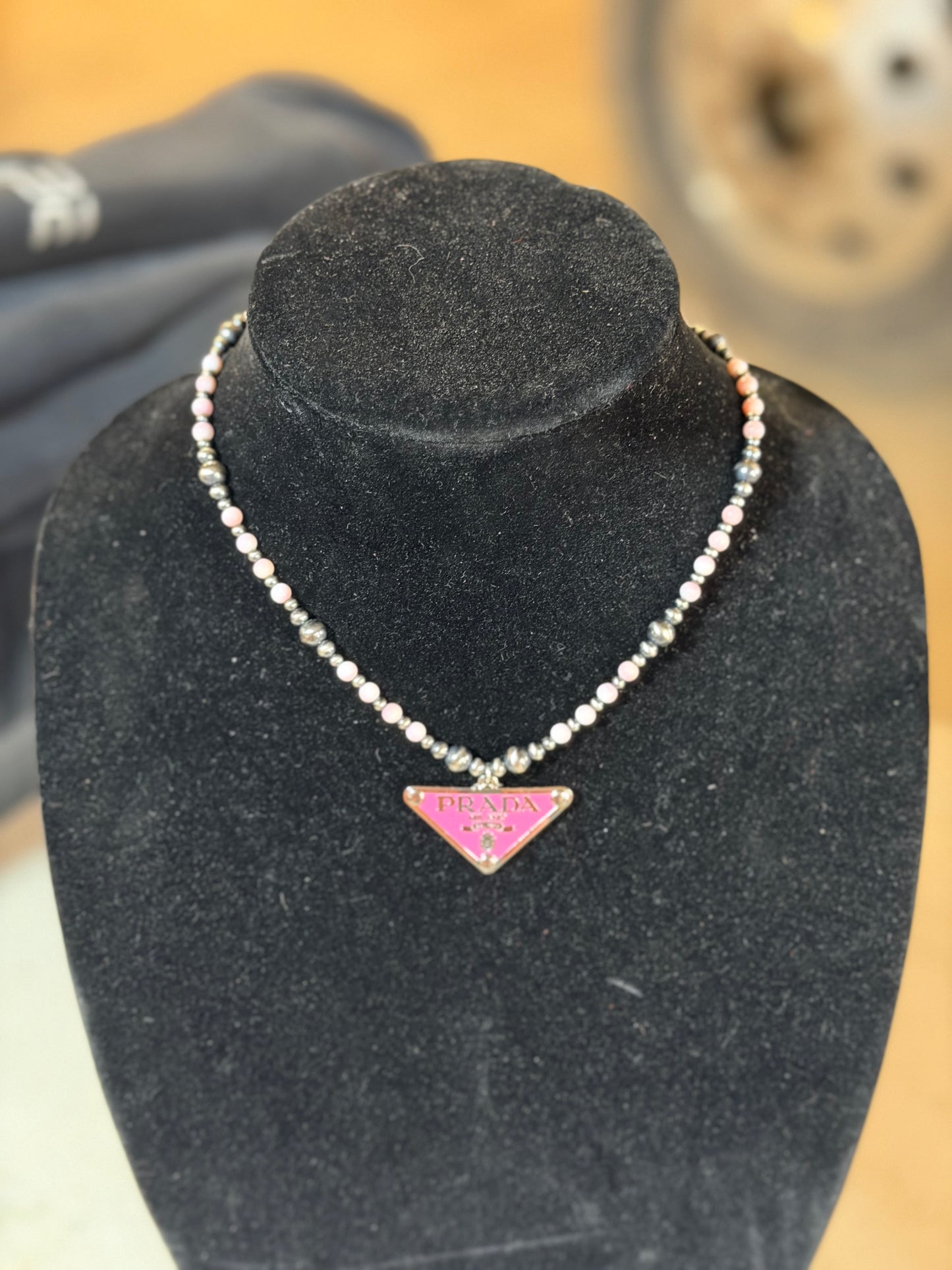 Pink Conch x PRADA necklace
