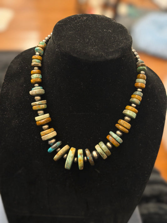 Graduated natural turquoise necklace