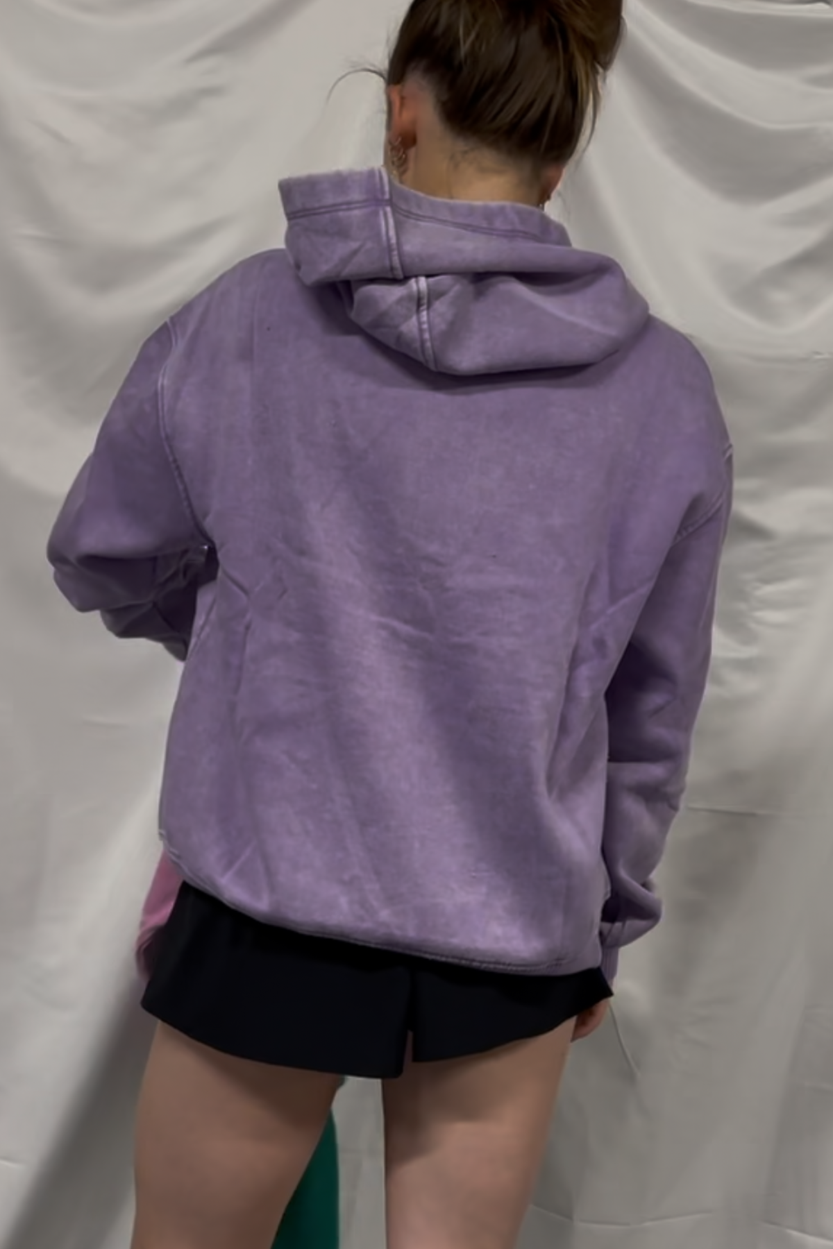 Fleece acid wash kangaroo pocket hoodie