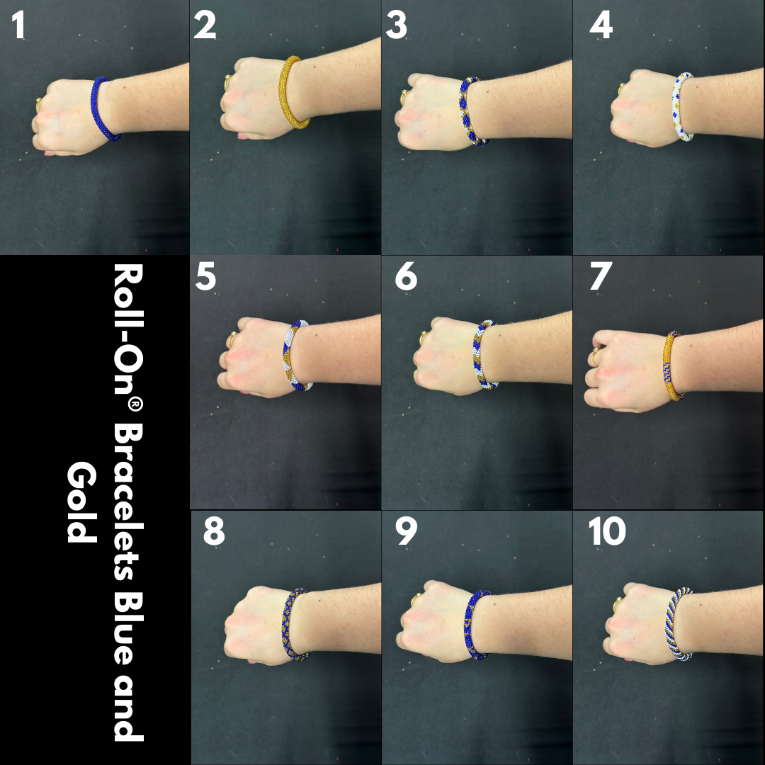 Roll-On® Bracelet Gold and Navy