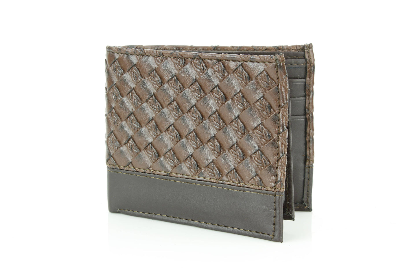 Vegan Woven Pattern Wallet with Solid Band VL 903