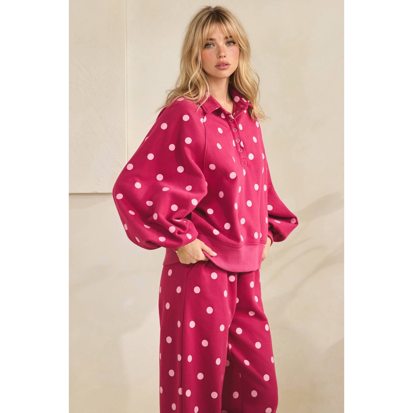 Playful Dot Quarter Zip