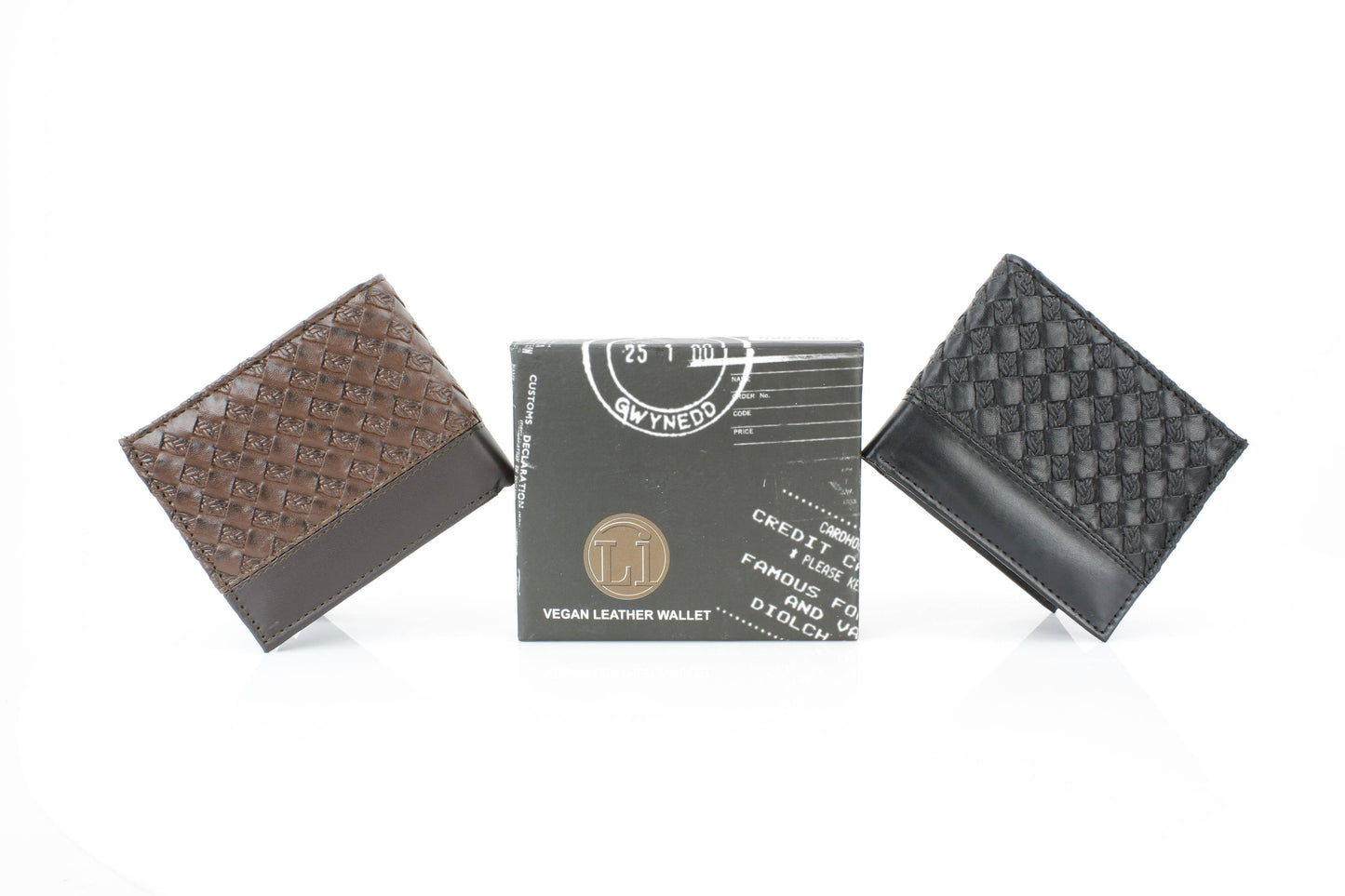 Vegan Woven Pattern Wallet with Solid Band VL 903