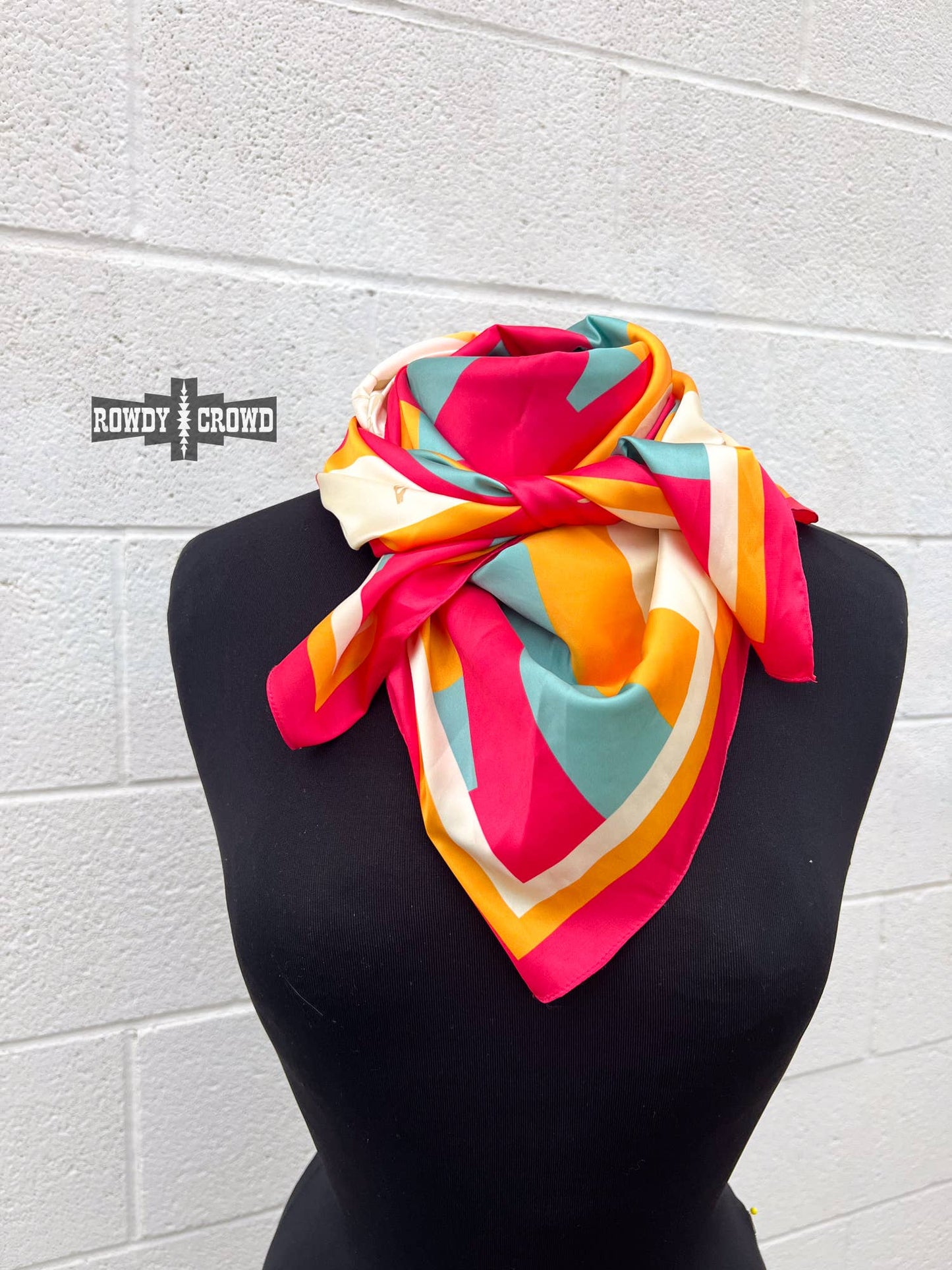 Retro Print Bright Wild Rag/ Scarf