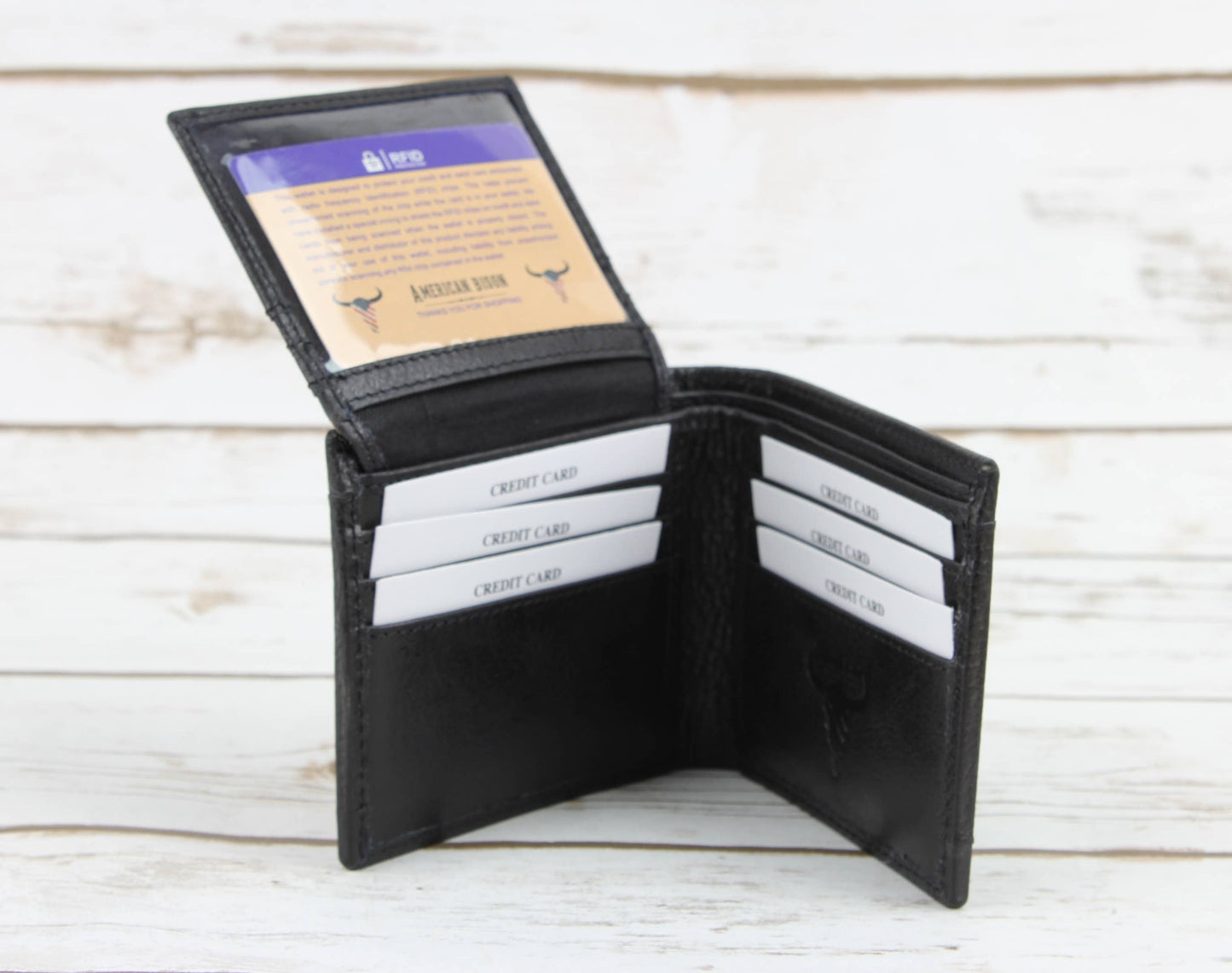 Hair On Hide Men's Wallet In Black AB W01 Black