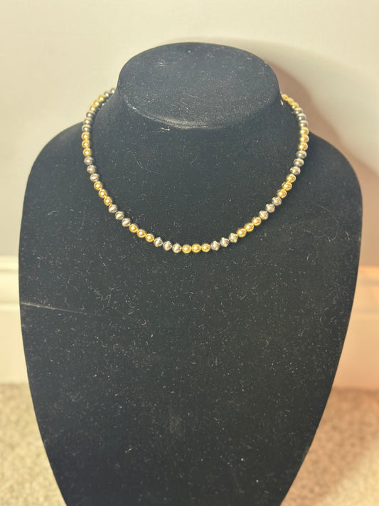 6mm mixed metals necklace