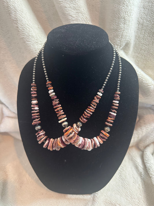 8-18mm purple spiny graduated necklace