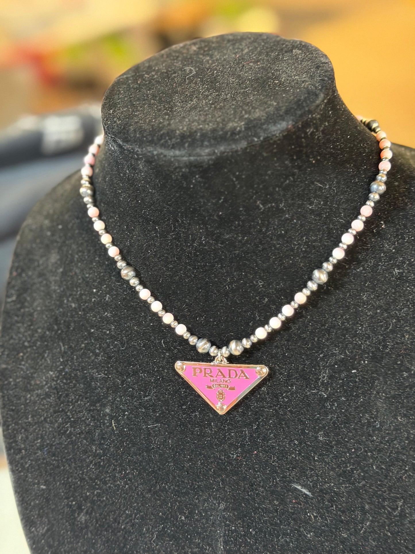 Pink Conch x PRADA necklace