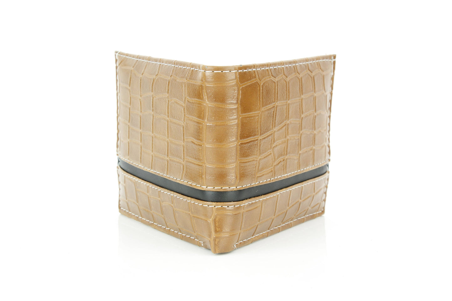 Crocodile Embossed Vegan Wallet with Solid Band VL 904