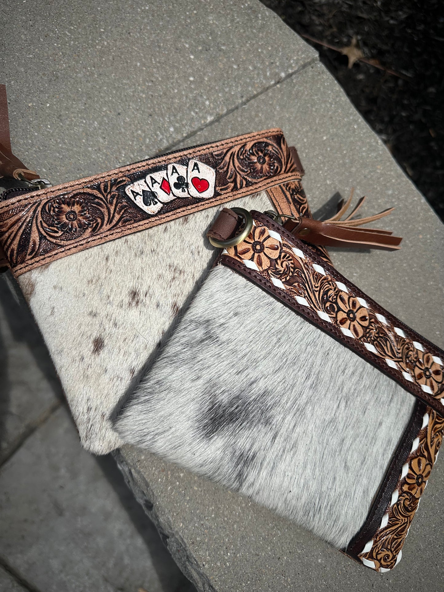 Genuine Cowhide / Leather - Crossbody / Clutch Purse
