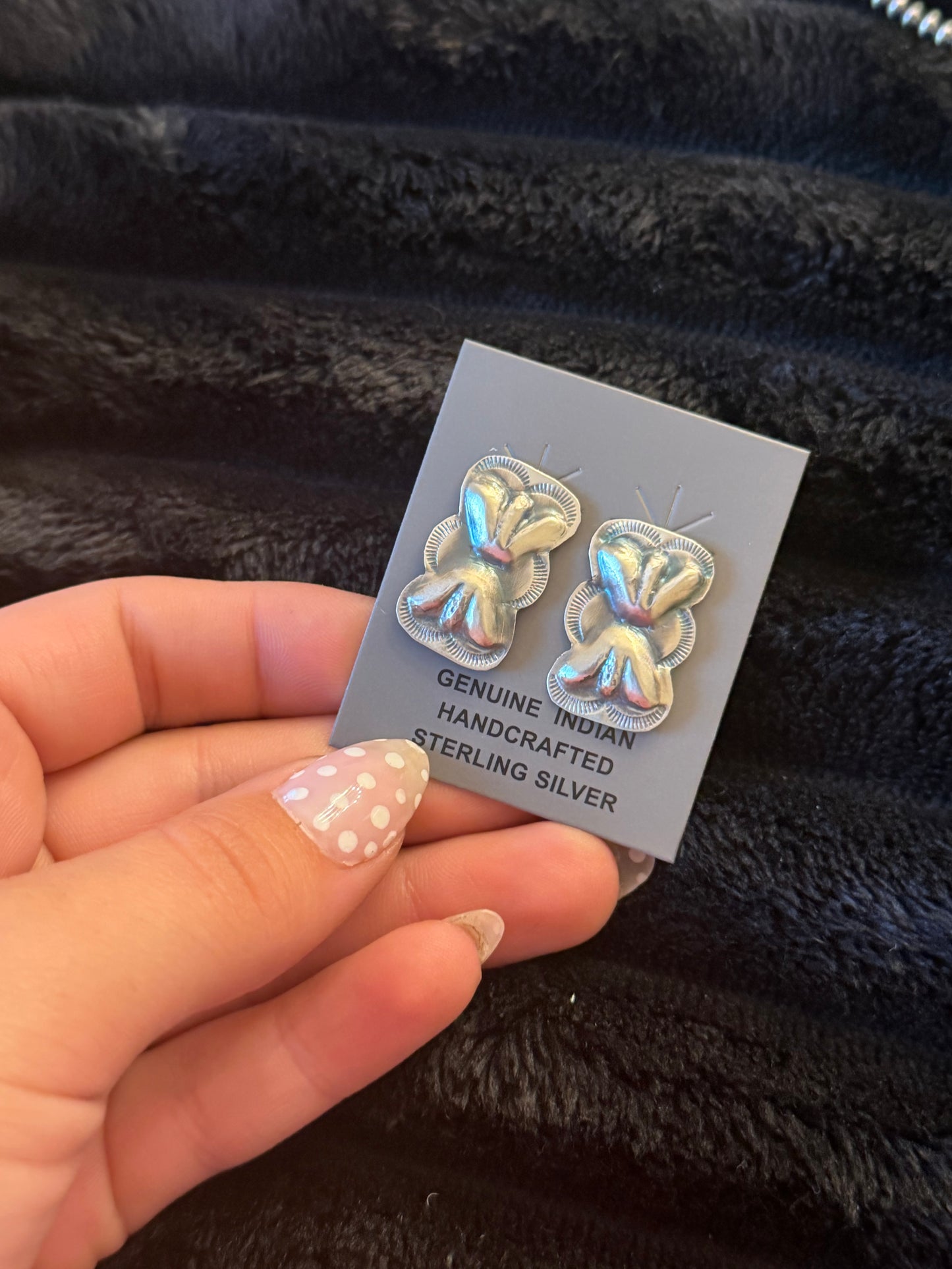 Navajo Handmade Silver Earrings - Joan Begay